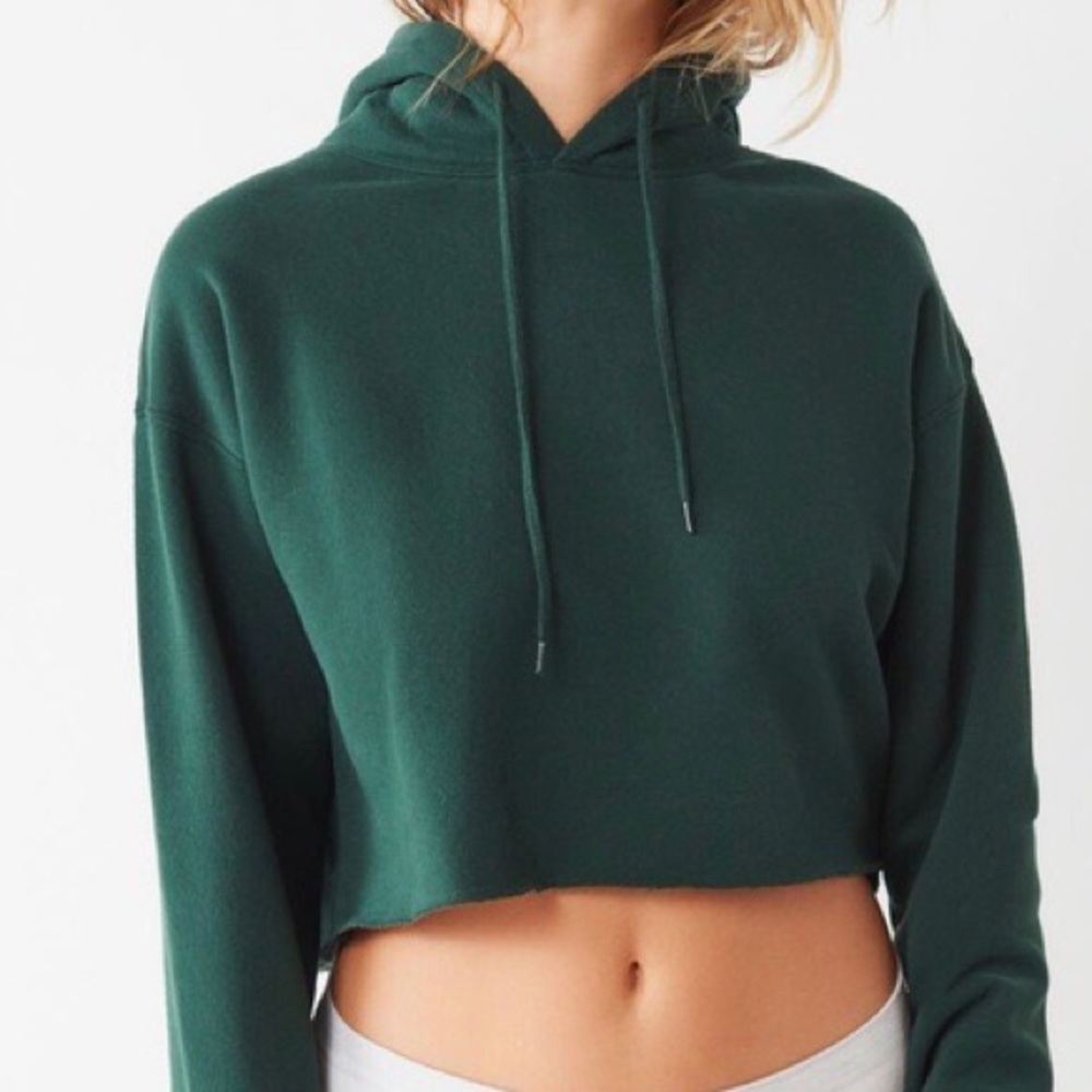 Urban Outfitters Cropped Green Hoodie